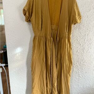 Urban Outfitters Mustard Midi Dress